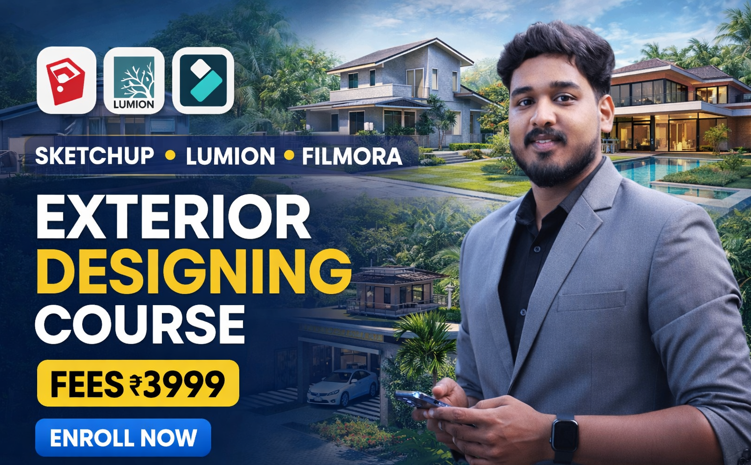 SketchUp, Lumion Exterior Designing